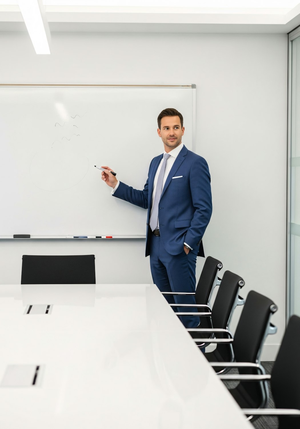 Illustrative video thumbnail of a founder presenting