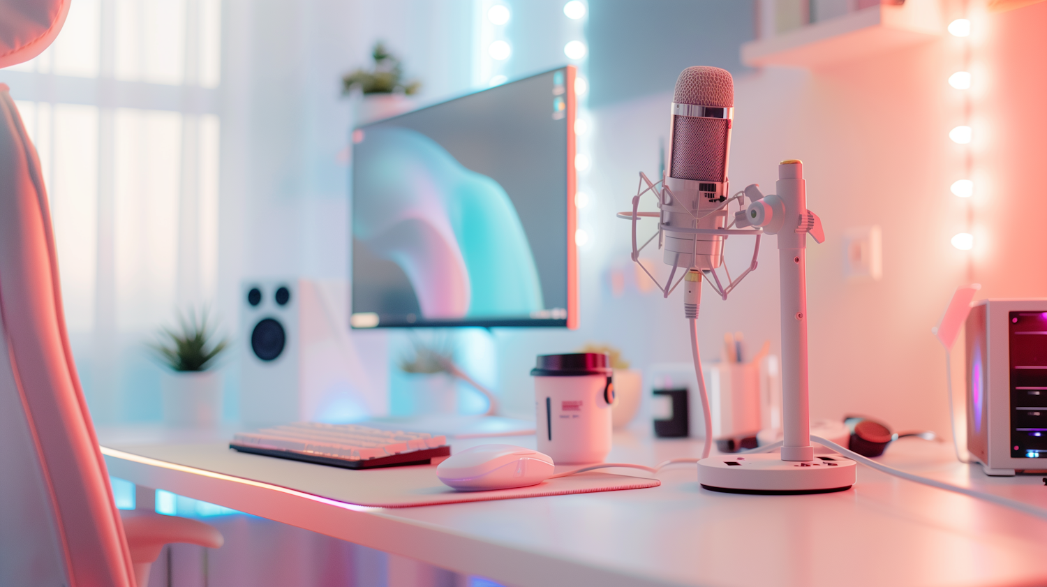 Illustrative thumbnail of a founder podcast recording setup